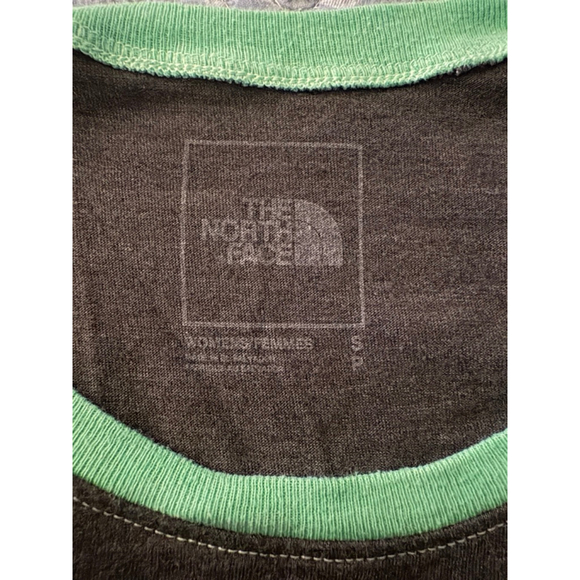 The North Face Raglan Logo Tee Brown Green Size Small - Picture 6 of 7